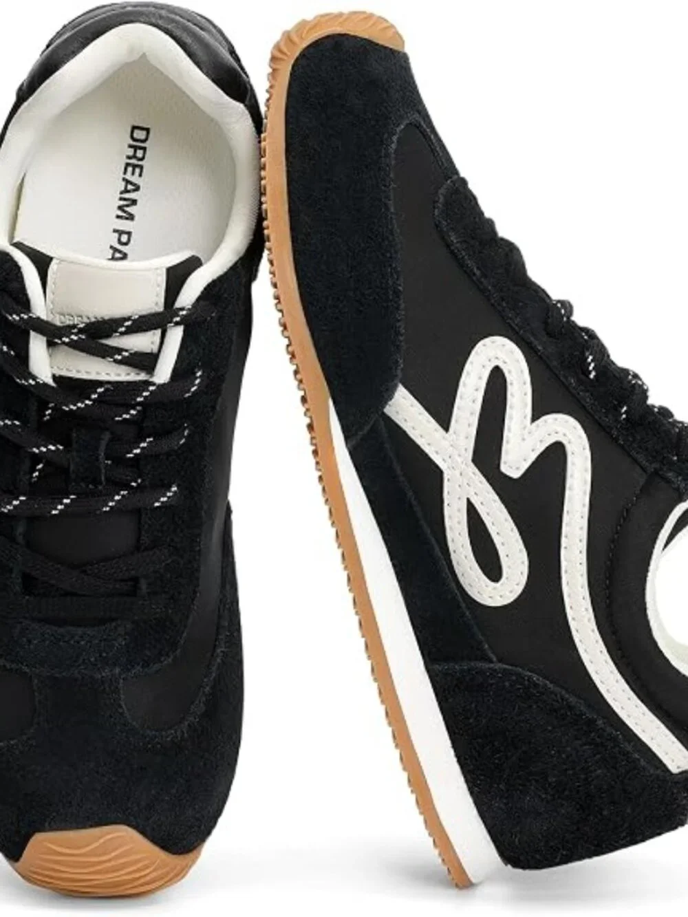 Women's Black Retro Trendy Comfortable Low Top Breathable Fashion Sneakers